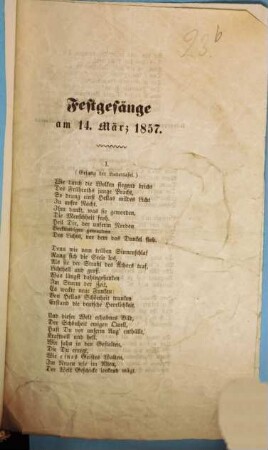Festgesänge am 14. März 1857