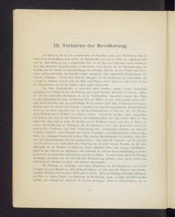III. Verhalten der Bevölkerung.