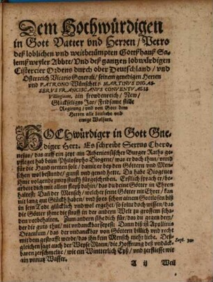 Ain Predig Vom Wolstand, Lob, vnd Würdigkait deß Closterlebens : Gehalten zu Regenspurg, im loblichen Gottshauß S. Mariae Magdalenae Sanctae Clarae Ordens, als die Tugendtreiche Junfraw Anna Maria Hůberin ... auff den Sonntag Quasi modo deß 96. Jars, mit den heyligen Ordens Klaidern ist beklaidet worden