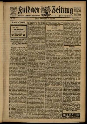 Zweite Ausgabe vom Mittwoch, den 25. Juli 1906.