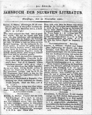 Berlin, b. Mylius : Versuch über das Licht. Von J. J. Engel. IV u. 125 S. 8.