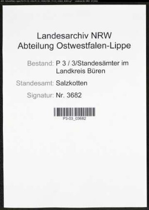 Heiratsregister Standesamt Salzkotten