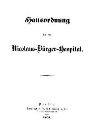 Hausordnung für das Nicolaus-Bürger-Hospital