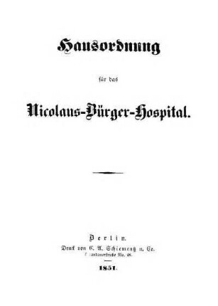 Hausordnung für das Nicolaus-Bürger-Hospital