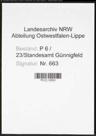 Sterberegister Standesamt Wattenscheid-Günnigfeld