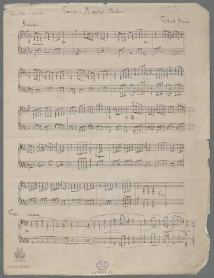 Parade-Marsch für Cavallerie, pf, TrV 222, Des-Dur - BSB Mus.ms. 11347 : Parade-Marsch für Cavallerie // Richard Strauss.