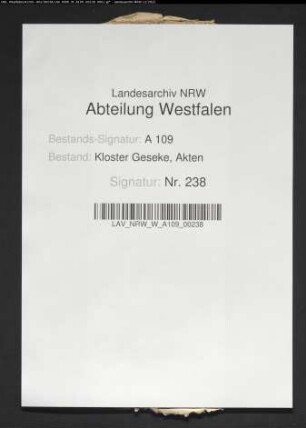 Verzeichnis des kleinen Zehnten zu Velmede.