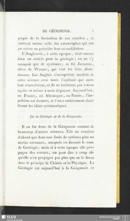 De la Géologie et de la Géognosie