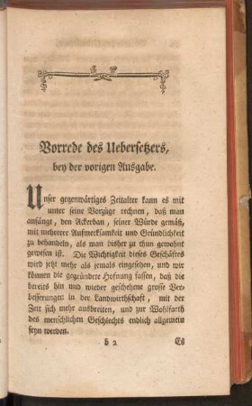 Vorrede des Uebersetzers, bey der vorigen Ausgabe