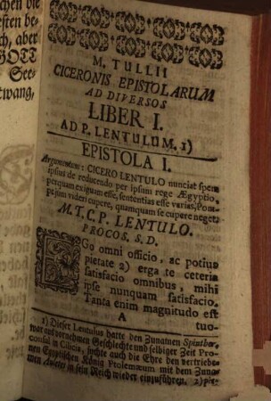 M. Tullii Ciceronis Epistolarum ad Diversos Libri XVI : In Usum Illustris Carolini Et Reliquarum Scholarum Principatus Onoldini