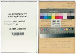 Entnazifizierung Lieselotte Mander , geb. 07.11.1920 (Musiklehrerin)
