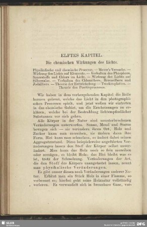 Elftes Kapitel. Die chemischen Wirkungen des Lichts.
