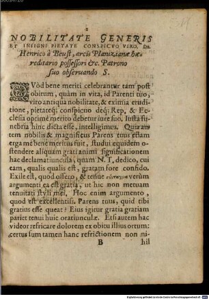 In beatum obitum Nobilis, Ac Magnifici, Et Insigni Eruditione, pietateque conspicui viri, Dn. Joachimi a Beust I.U.D. Et trium illustriss. Saxo Septemvirorum consiliarii integerrimi etc. Parentatio