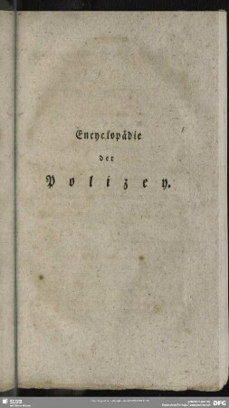 Encyclopädie der Polizey