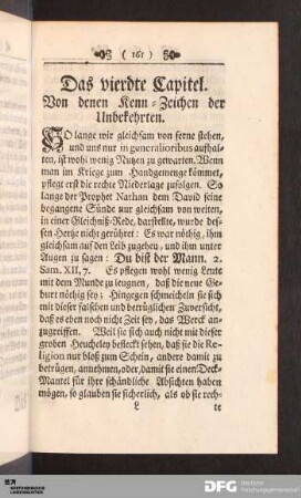 Das vierdte Capitel. Von denen Kenn-Zeichen der Unbekehrten.