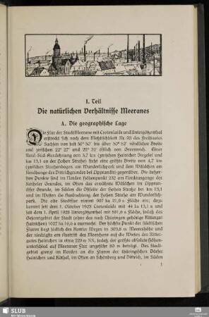 I. Teil Die natürlichen Verhältnisse Meeranes