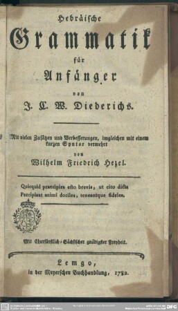 Hebräische Grammatik für Anfänger