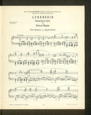 Lohengrin. Romantische Oper von Richard Wagner. Freie Phantasie von August Stradal.