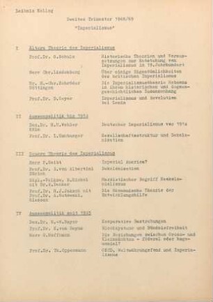 Zweites Trimester 1968/1969