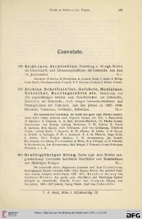 Convolute (Nr. 992 - 998)