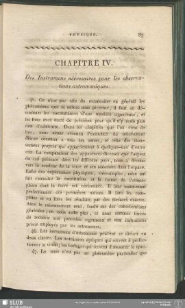 Chapitre IV. Des Instrumens nécessaires pour les observations astronomiques