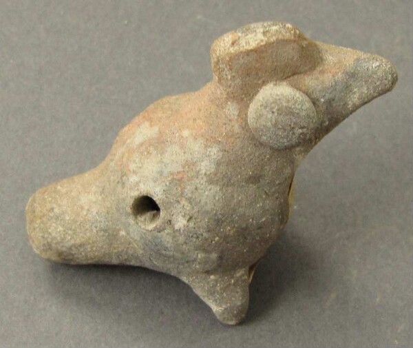 actual wind instrument / clay pipe / clay figure