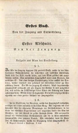 Lehrbuch der Physiologie : für Vorlesungen und zum Selbstunterricht und mit vorzüglicher Rücksicht auf das Bedürfniß der Aerzte. 1. Abtheilung, Lehrbuch der speziellen Physiologie