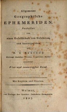 Allgemeine geographische Ephemeriden. 24. 1807