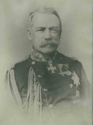 Freiherr Karl August von Rüpplin, Generalmajor, Kriegsminister von 1848 in Uniform und Orden, Brustbild