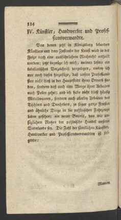 IV. Künstler, Handwerker und Professionsverwandte