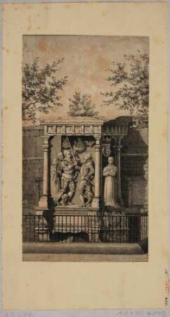 Das Moritz-Monument an der Festungsmauer in Dresden