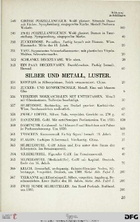 Silber und Metall, Luster (Nr. 354-389)