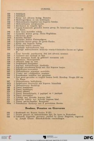 Boeken, Prenten en Gravuren (Nr. 576-621)