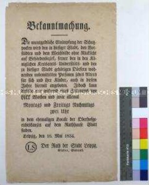 Bekanntmachung des Rates der Stadt Leipzig
