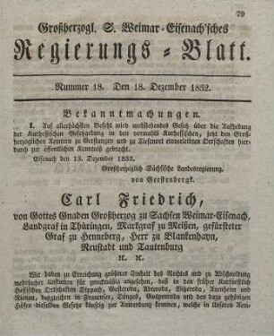 Nr. 18 : 18. Dezember 1832