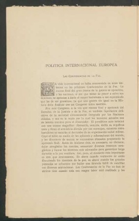 Política internacional europea