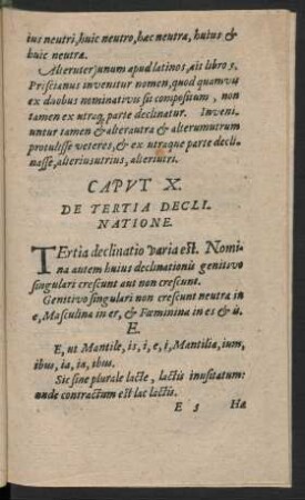 Caput X. De Tertia Declinatione.