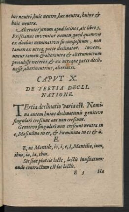 Caput X. De Tertia Declinatione.