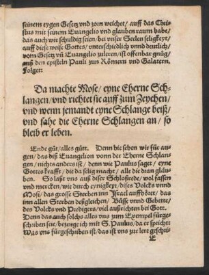 Da machte Mose/ eyne Eherne Schlangen/ ...
