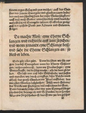 Da machte Mose/ eyne Eherne Schlangen/ ...