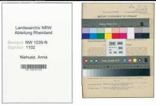 Entnazifizierung Anna Niehues , geb. 08.02.1897 (Lehrerin)