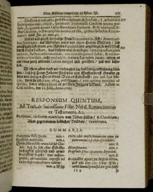 Responsum Quintum [...]