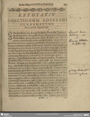 Refutatio Obiectionum Adversus Fundamentum Decimum Quintum