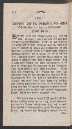 LVIII. Beweis, daß die Schriften des alten Testamentes ein sicherer Glaubensgrund seyen
