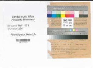 Entnazifizierung Heinrich Fechtelpeter , geb. 19.11.1907 (Vertreter)