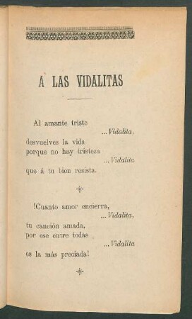 A las vidalitas