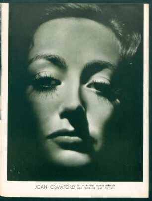 Joan Crawford - en un extraño aspecto obtenido con bizarría por Hurrell