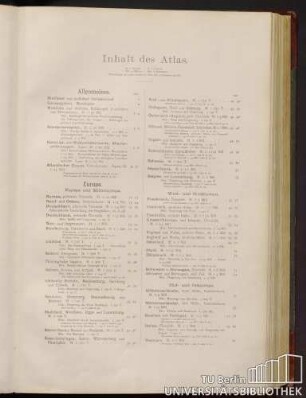 Inhalt des Atlas.