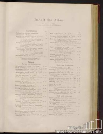 Inhalt des Atlas.