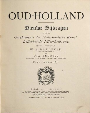 Oud-Holland : tijdschrift voor Nederlandse kunstgeschiedenis. 10. 1892